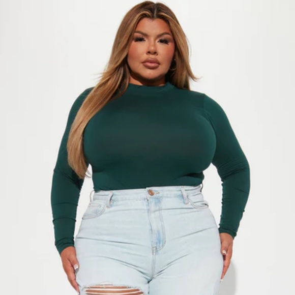 Fashion Nova Tops - Fashion Nova Mock Neck Bodysuit NWT Size 1X & 2X